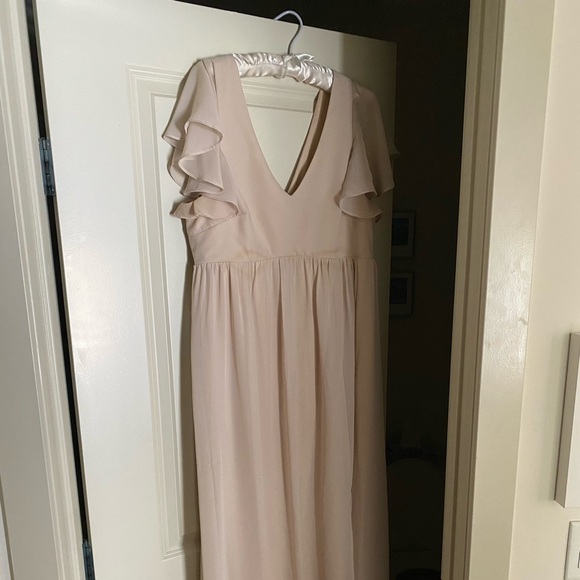 Birdy Grey neutral chanpagne Chiffon dress - Picture 1 of 3